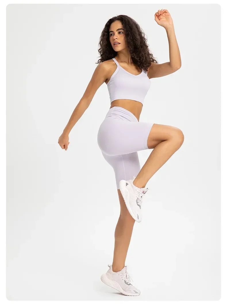 Lemon Sexy Cross Hollow Back Sports Bra Push-up High Elastic Nude Yoga Tank Top Underwear Women Gym Clothes Fitness Running Vest