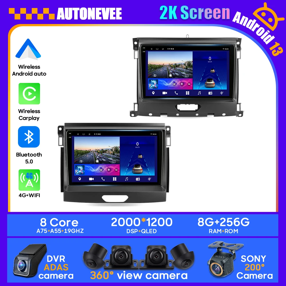 

Android Car For Ford Ranger Everest T6 2016 - 2020 Radio Stereo Unit Multimedia Player GPS Navigation BT 2K Carplay Android Auto