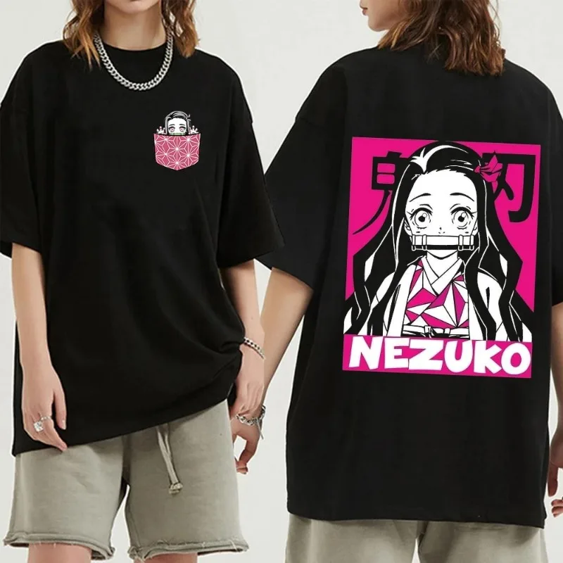 انمي ياباني شيطان القاتل المرأة تي شيرت Nezuko الت...