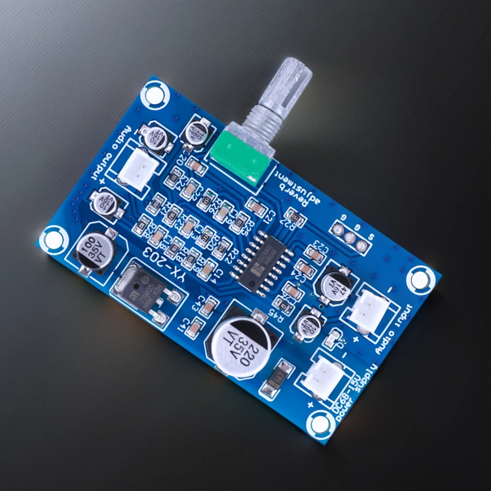 PT2399 Microphone Reverberation Board DC Single Power Supply M65831 Microphone Amplifier Module Preamplifier Reverberator