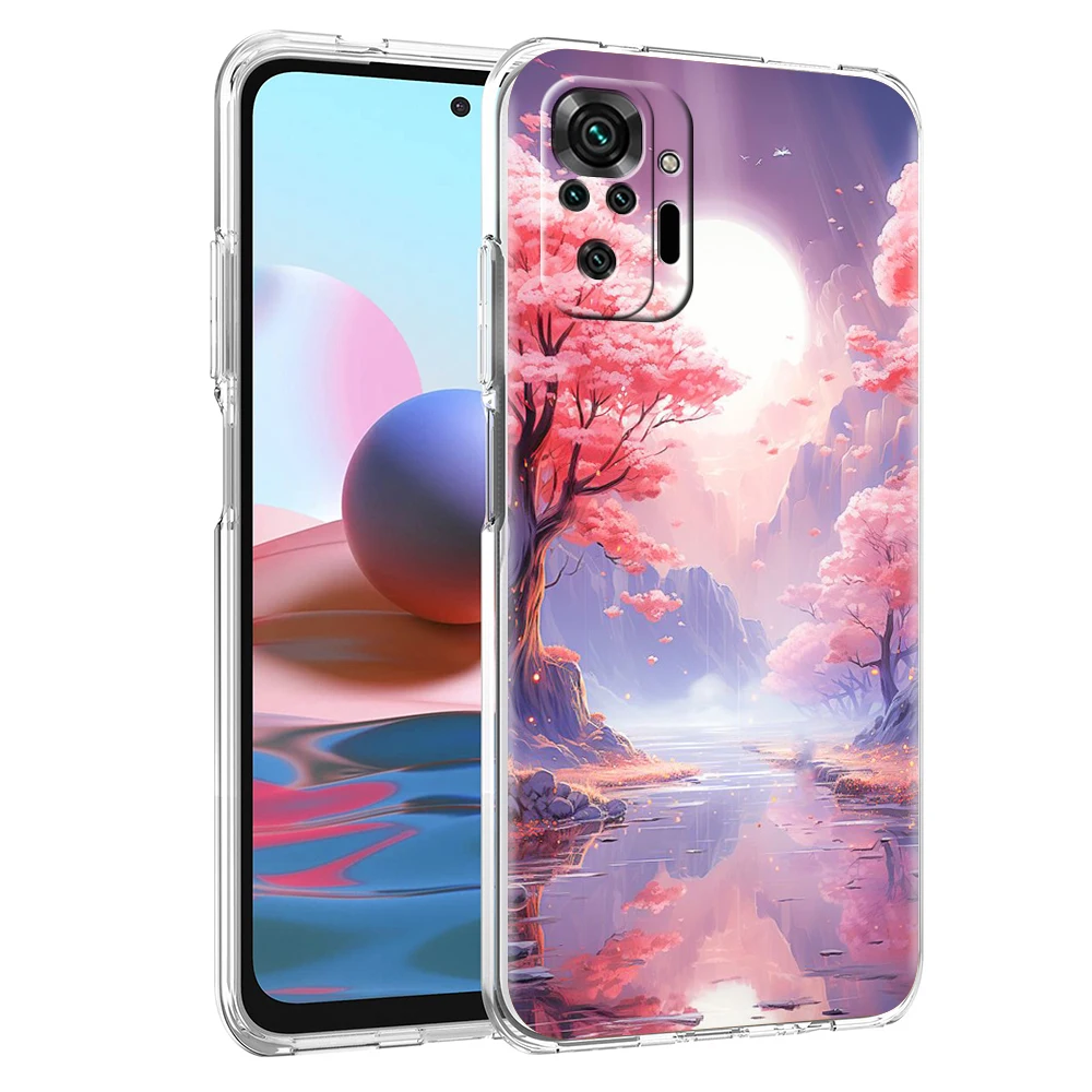 Pink Spring Cherry Blossoms Transparent Phone Case Cover