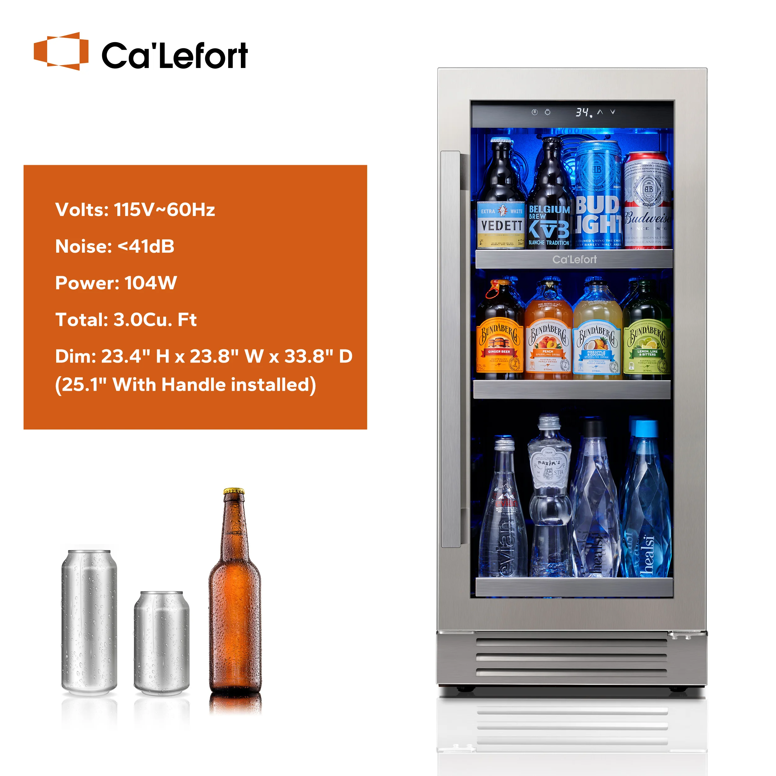 Ca'Lefort 85L Wine Fridge & Cooler – Elegant Compressor Refrigerator for Beverage Storage with Temp Lock & Eco-Friendly Design 5