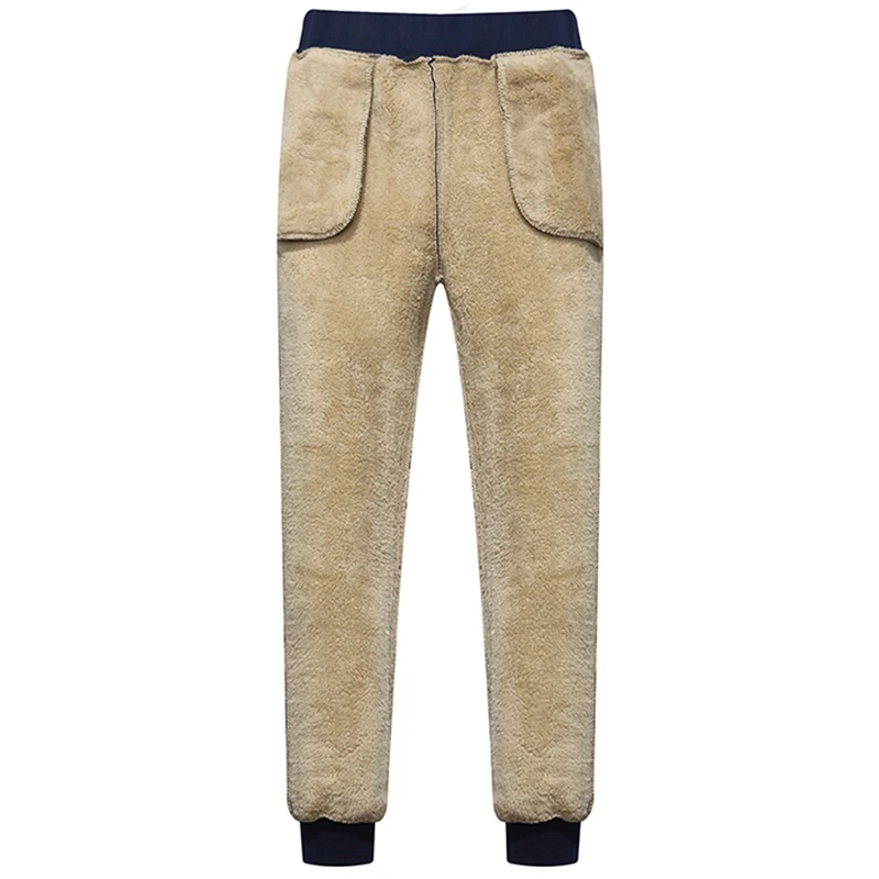 Mens Cashmere Sweatpants Winter Warm Lamb Wool Trousers For Male Lined Fleece Pants Mens Autumn And Winter Casual Joggers Pants sport jogging trousers,fleece sweatpants
