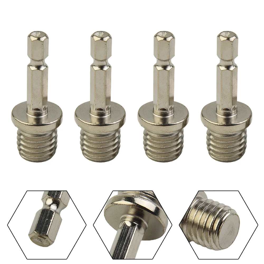 

4pcs M14 Thread Hexagon Connecting Rod Adapter Drill Chuck Polishing Disc Connection For Extension Electric Drill Sanding Pad