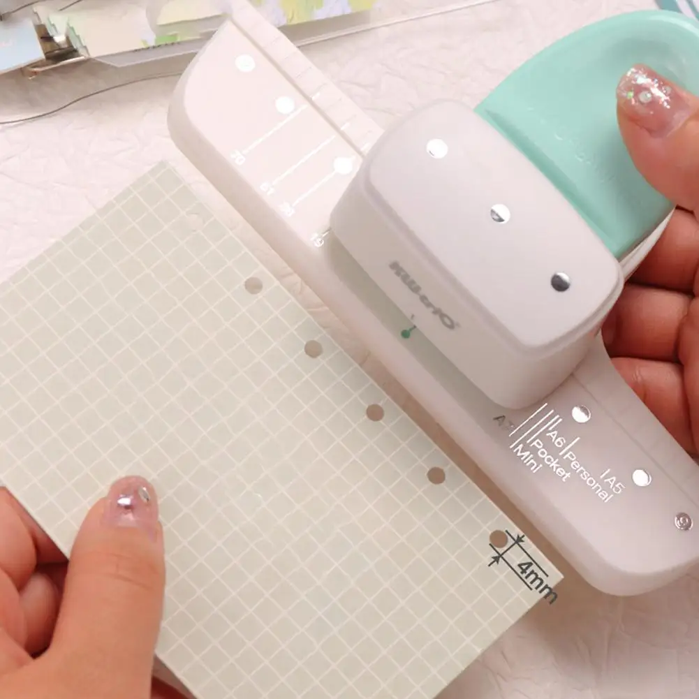 Loose Leaf Hole Punch,Daily Planner Adjustable 3 Hole Paper Puncher For A5 A6 A7 Size 8 Sheet Capacity Notebooks Scrapbooking - 3