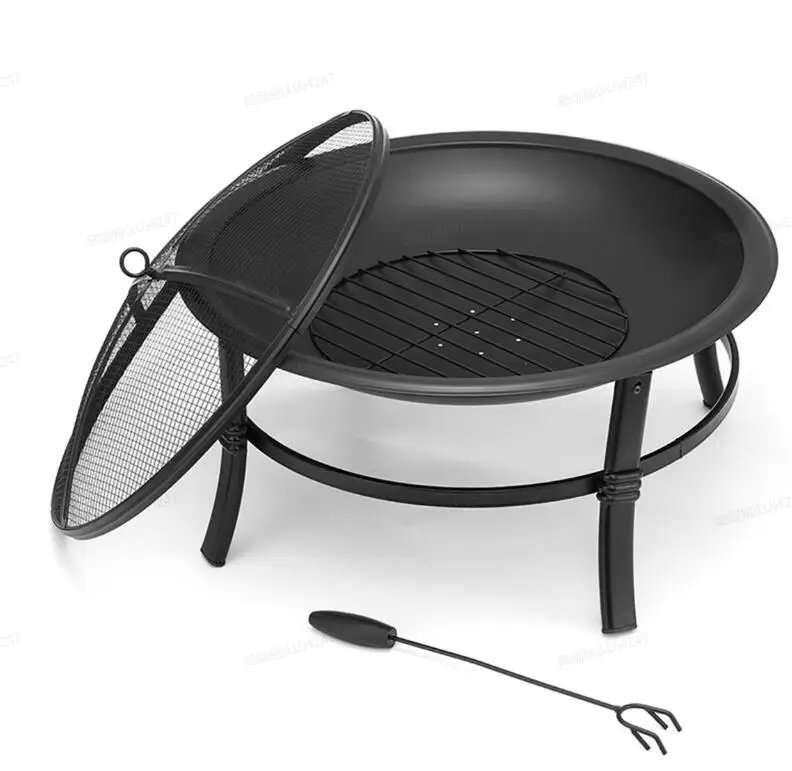 Portable Steel Wood Burning BBQ Grill Fire Pit Outdoor Camping Stove