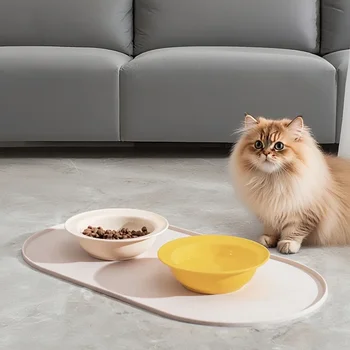 Tappetino per alimentazione gatti con design impermeabile antiscivolo, tappetino per alimenti per animali domestici, compatibile con ciotole per gatti/cani, famiglie multipet, proprietari di cani