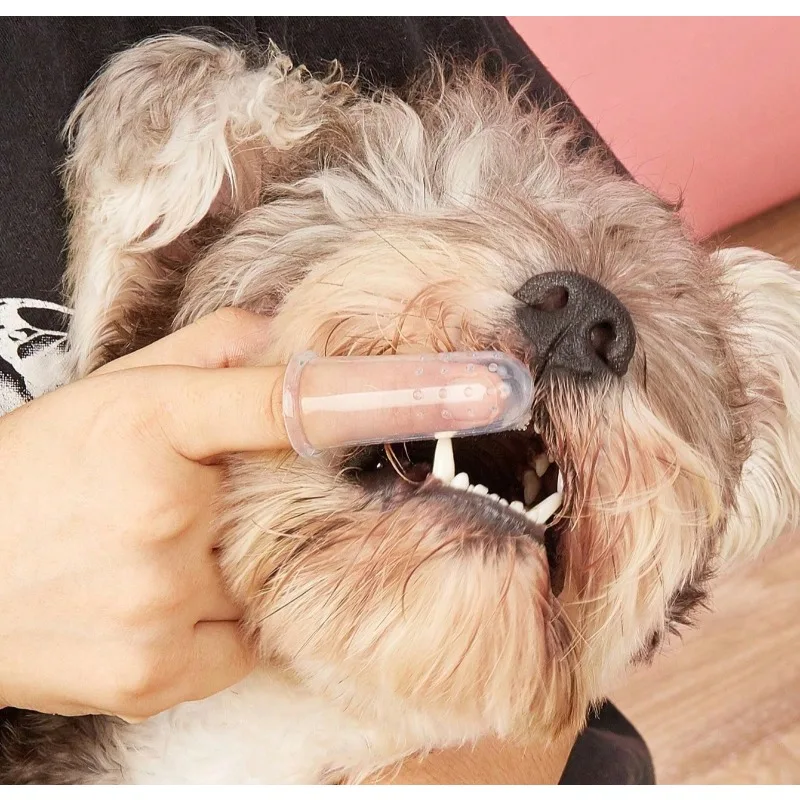 Pet Finger Toothbrush Silicone Material Small Size Convenient and Practical Home Pet Supplies for Protecting Teeth for Dogs Cats
