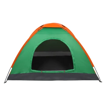 2-Person Waterproof Camping Dome Tent for Outdoor Hiking Survival Orange & Green 5