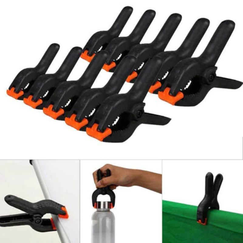 Photography Backdrop Clamps 10 Pieces Photo Studio Metal Spring Clips Soft Plastic Tweezers
