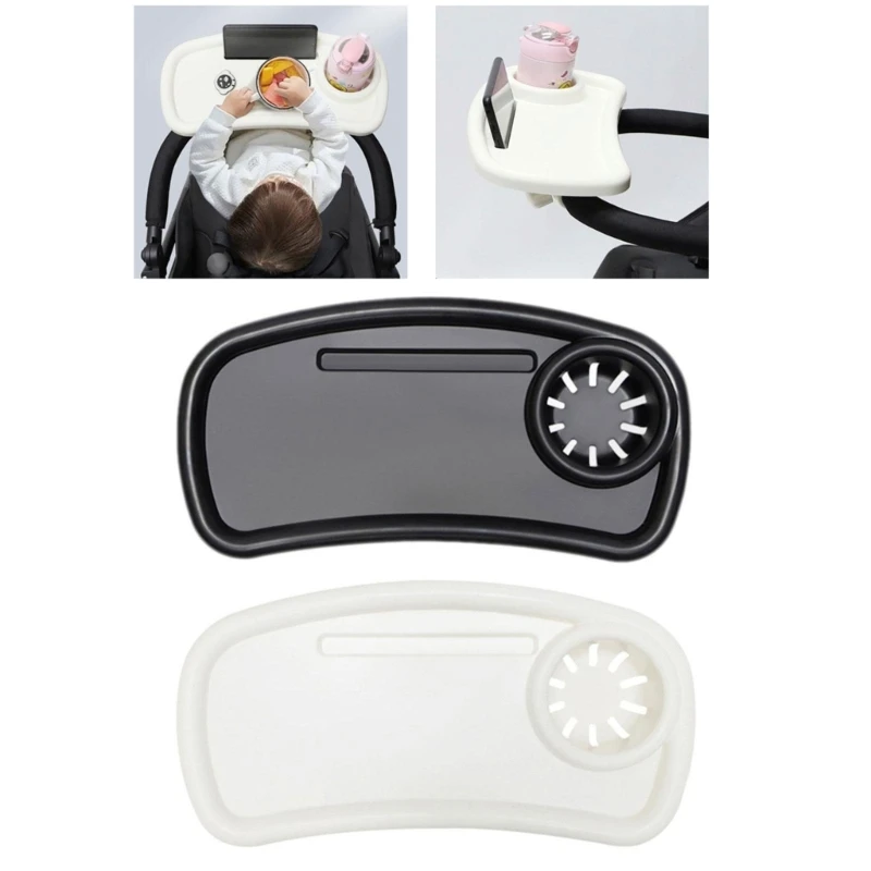 

Upgraded Stroller Tray Multifunctional Child Tray with Bottle Holder ABS Perfect for Busy Moms and Dads