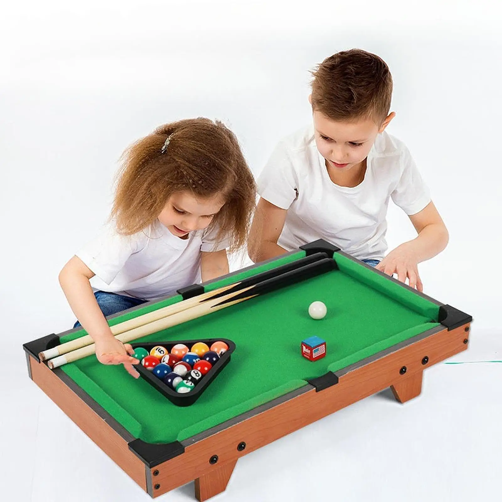 Kids Pool Table Set Desktop Snooker Table Playroom Portable Small Tabletop Billiards for Adults Family