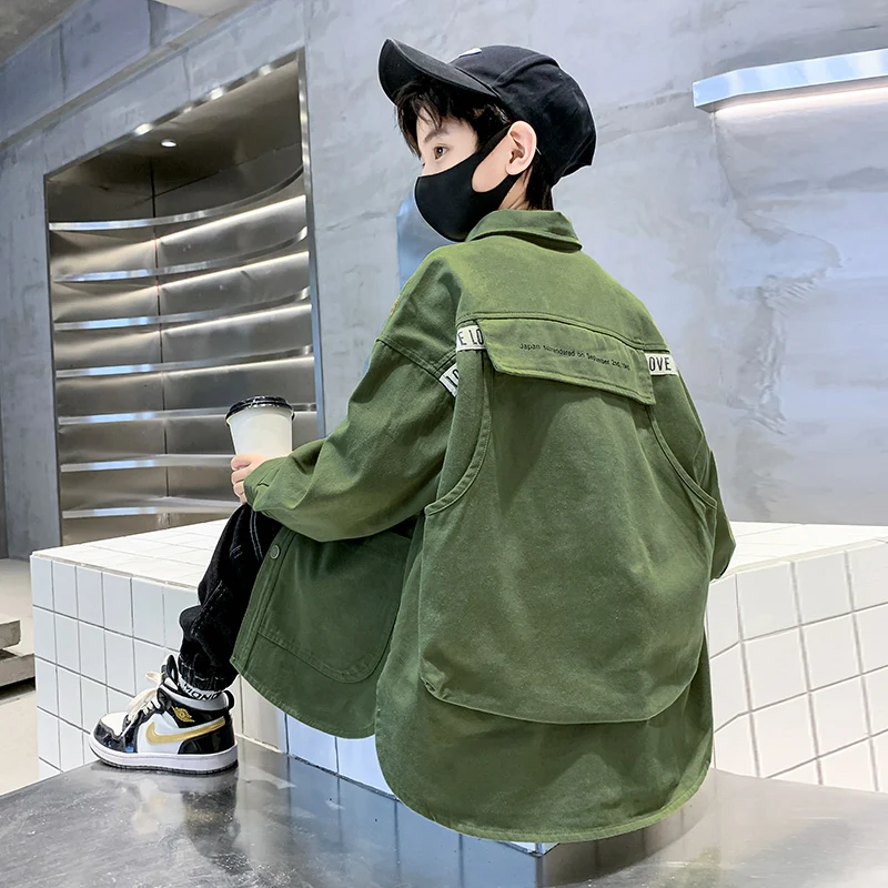 Spring Fall Boys Casual All Match Denim Jacket 4-14 Years