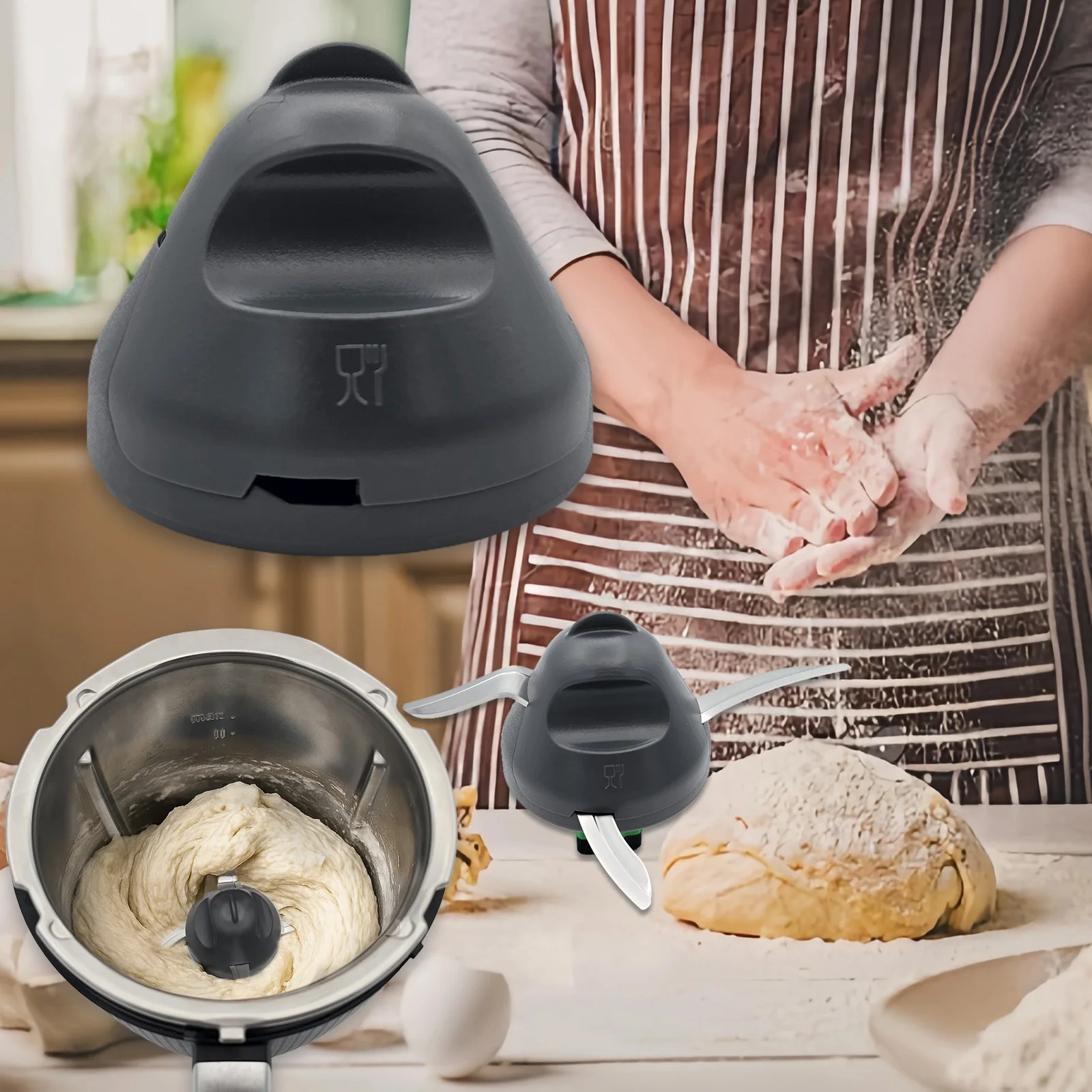 شفرات خلاط العجين العجن حماية التماس الرأس من أوساخ العجين لملحقات Thermomix TM7 أجزاء الخلاط