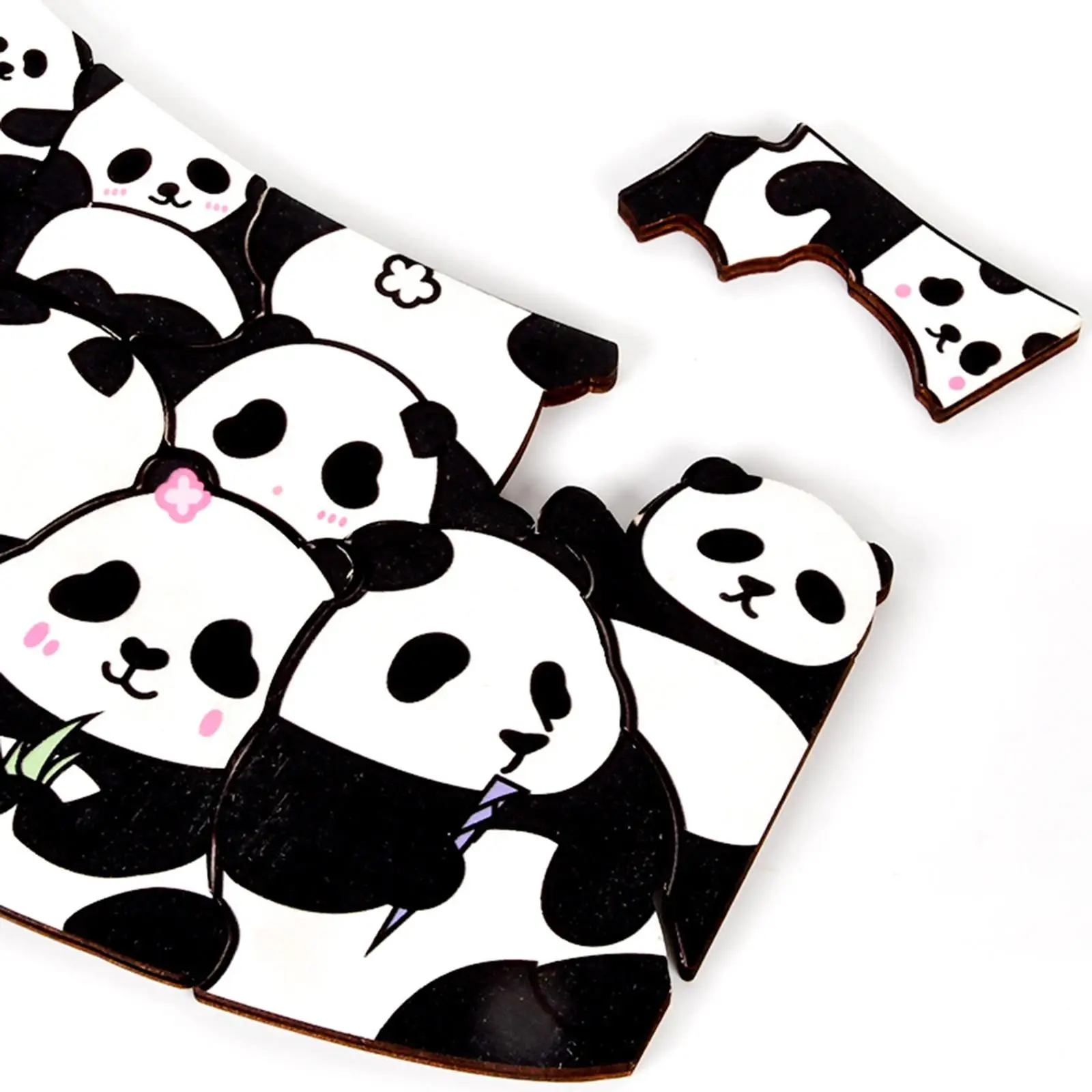 

Panda Jigsaw Puzzles Fine Motor Skill Wooden Ages 4 Year Old and Up Matching Game Canned Interactive Animal Jigsaw Puzzle