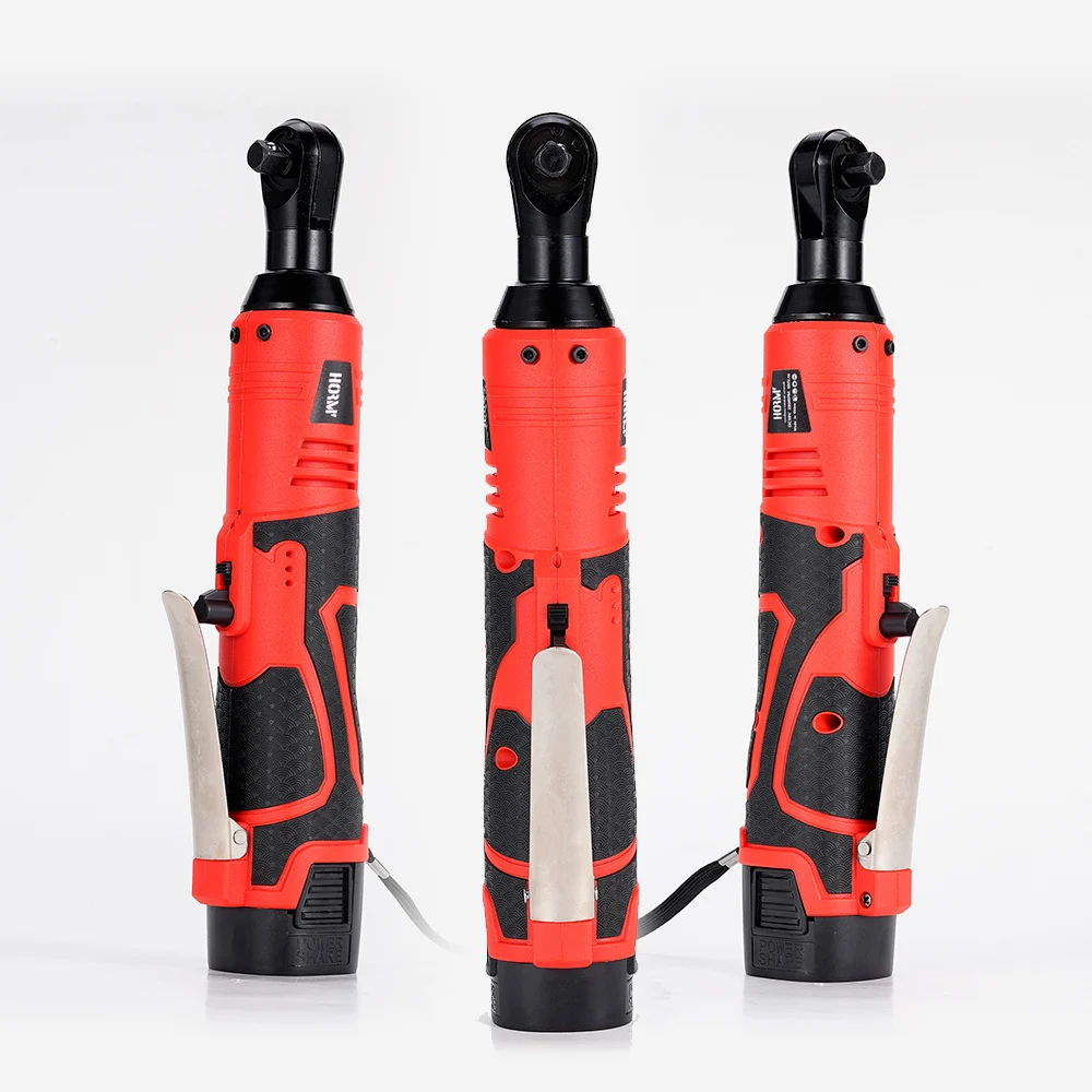 Hormy 3/8 Inch Cordless Electric Wrench 9.5mm Right Angle Ratchet Wrenches 65N.m Rechargeable Car Repair Tool Set Angle Wrench 5