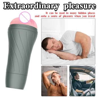 XYF Male Masturbators Vagina Sex Toys for Men Silicone Pocket Pussy Masturb Cup Mens Endurance Exercise Masturbation Vibrator 5