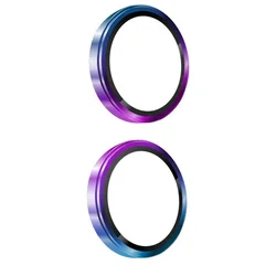 Rear Alloy Camera Protector Kit with 9H Glass and Metal Lens Frame Ring for Moto Razr 2024 (Colorful)
