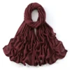 185*75 cm musulman Modal Hijab rayonne coton châles pour femmes mince plaine écharpe grande taille foulard islamique Turban bandeau