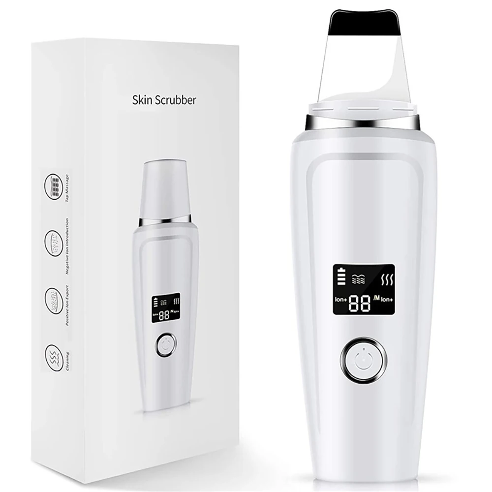 

Lcd ultrasonic skin scrub deep cleansing milk peeling shovel acne removal facial pores cleaning facial lifting tool