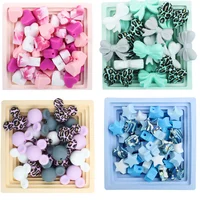 10Pcs Silicone Beads Heart Star Shape Baby Teething Beads Teether Prints Diy Pacifier Chain Necklace Nursing Chewable Beads 1