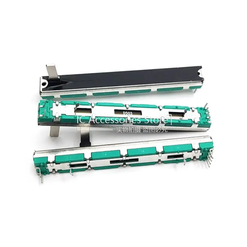 75MM Straight Slide Potentiometer D10K D50K Dual Channel Mixer Pusher D103 D503 Sliding Fader 6Pin Handle Length 15MM 3PCS