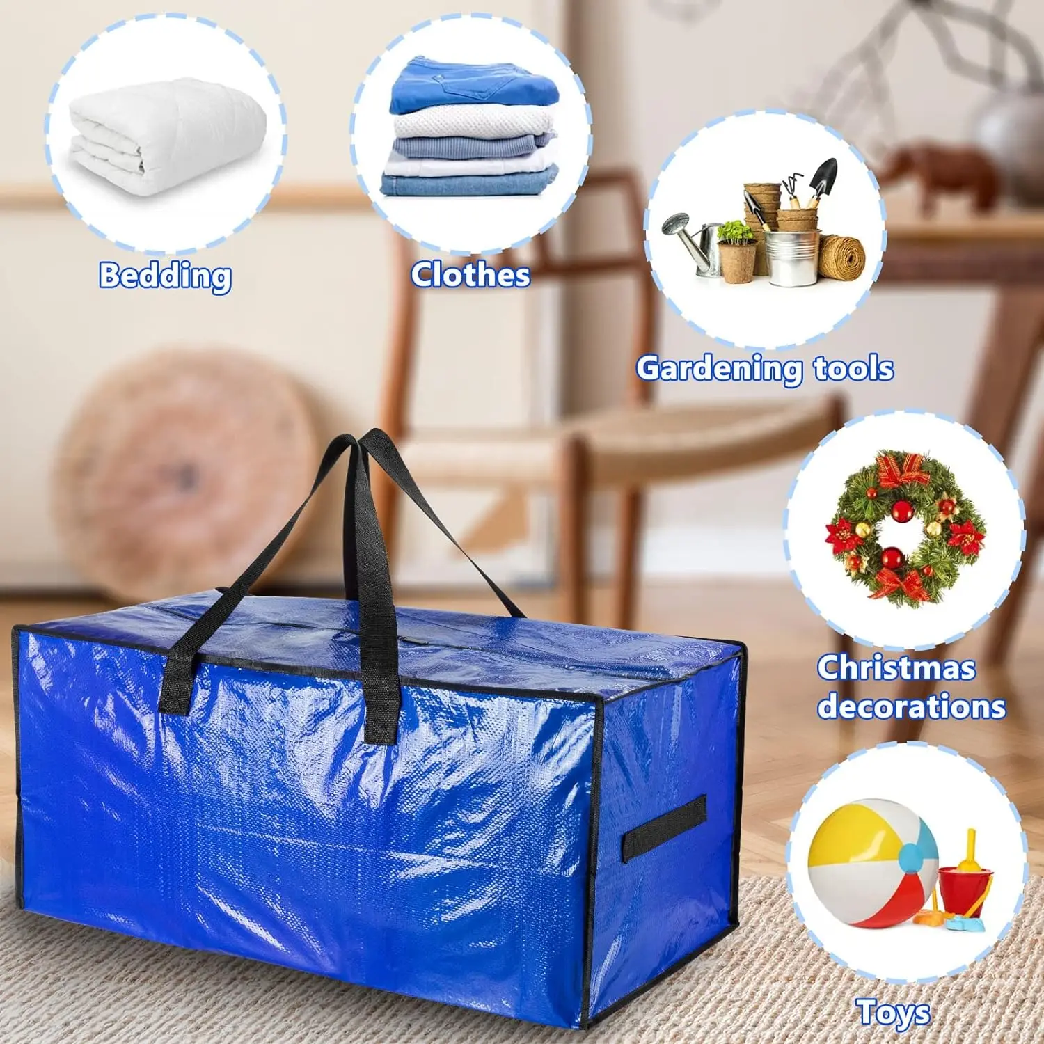 Portable Big Capacity Storage Bag Waterproof Dustproof Moistureproof Quilt Clothes Closet Under-Bed Packing Storage Organizer 5