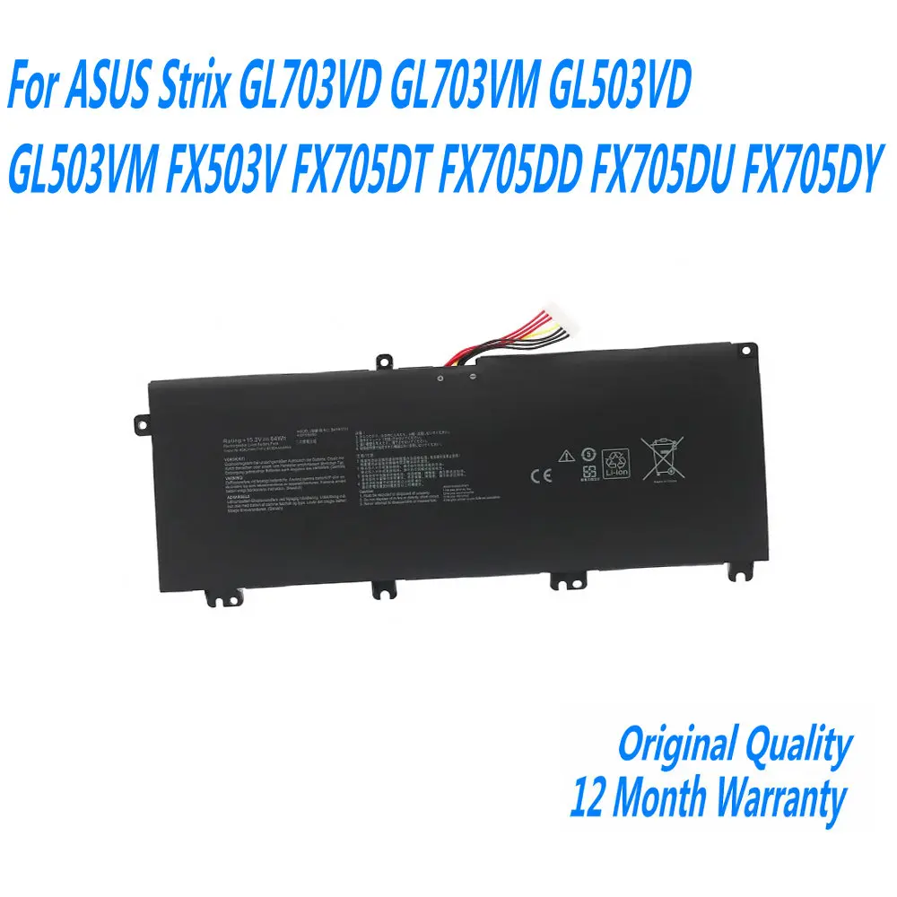 

New 5.2V 64Wh B41N1711 Laptop Battery For ASUS Strix GL703VD GL703VM GL503VD GL503VM FX503V FX705DT FX705DD FX705DU FX705DY
