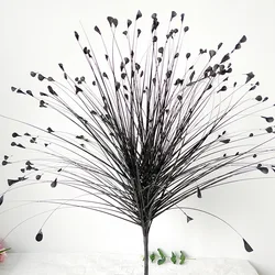 Elegant Peacock Grass Artificial Arrangement - Perfect for Home, Bedroom, and Wedding Décor (Black)