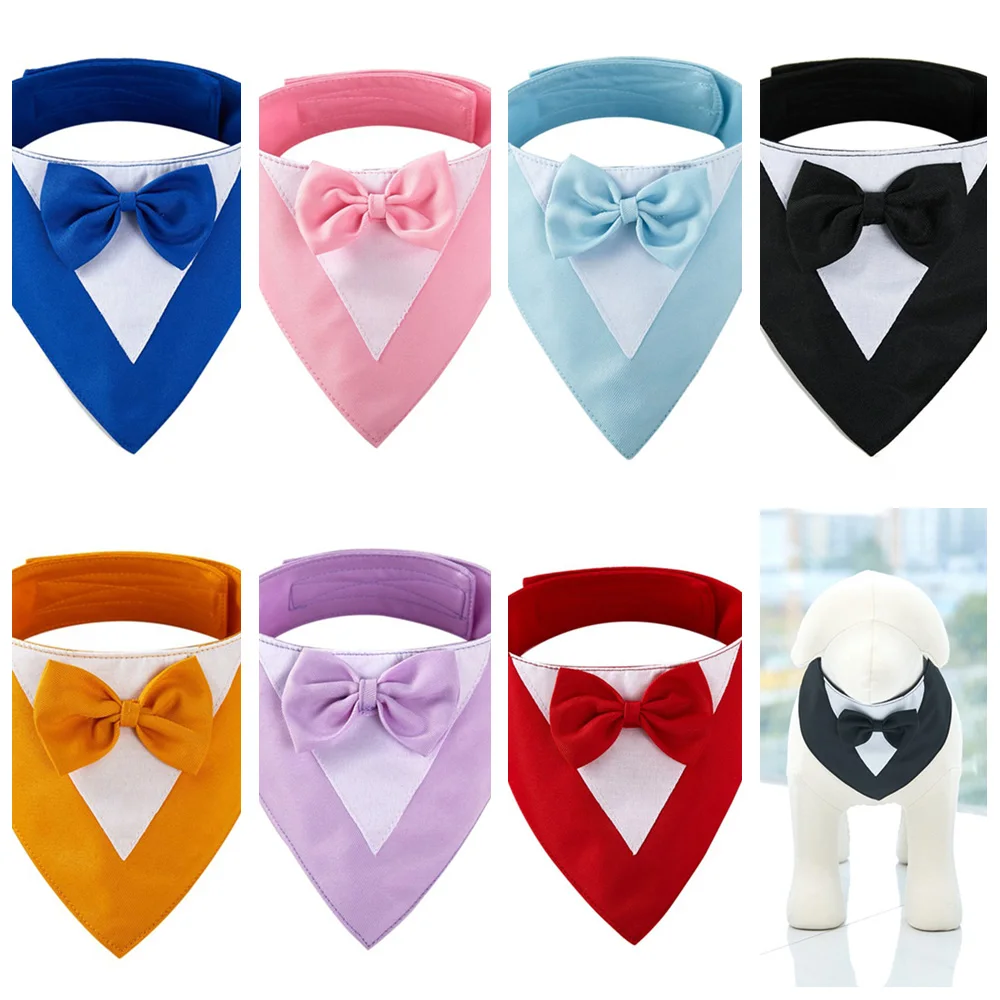 Cat Dog Tuxedo Bandana Collar Pet Prince Wedding Bow Tie