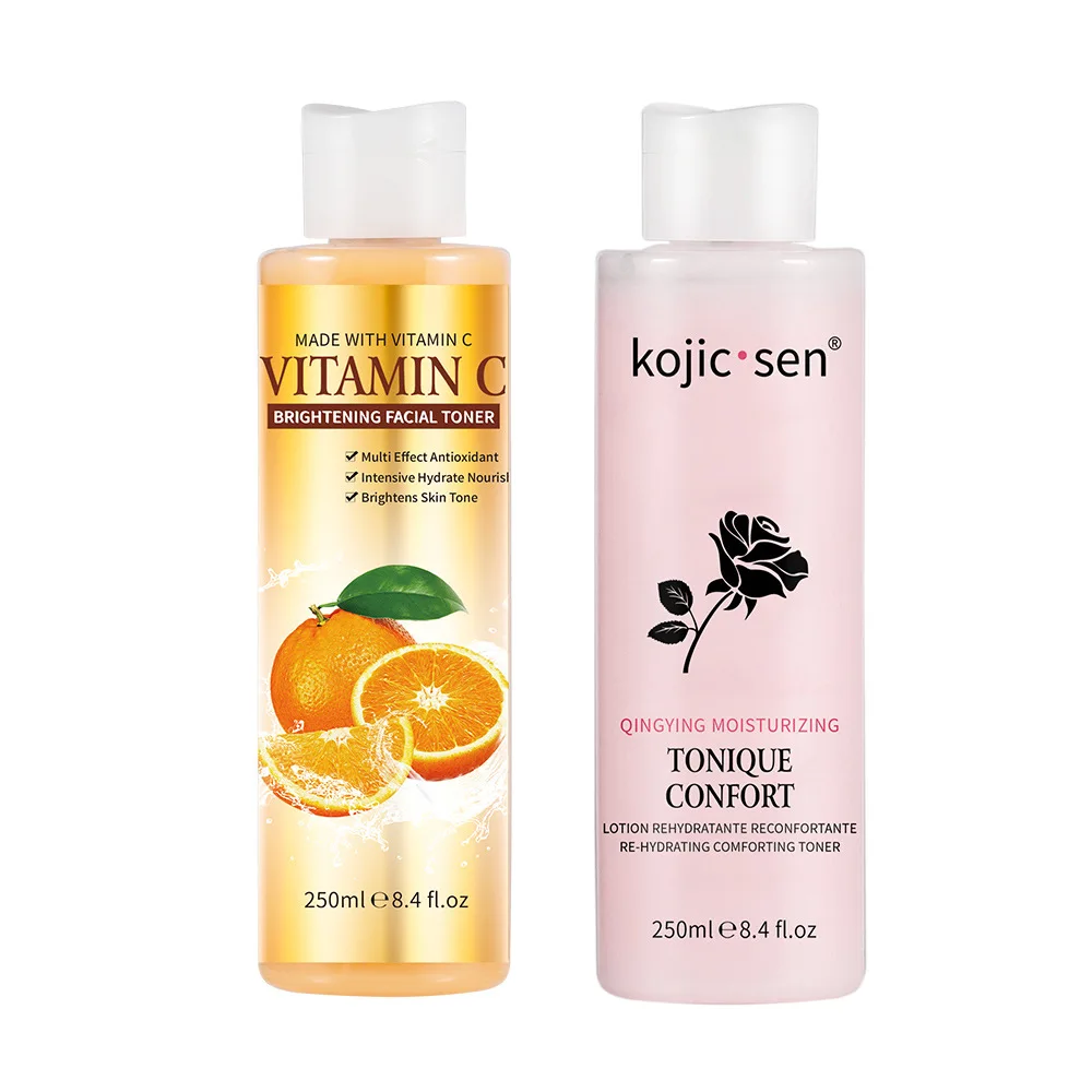 250ml Vitamin C Facial Toner Kojic Acid Brightening Skin Tone Body Toner with Hydrating and Moisturizing Anti-Wrinkle