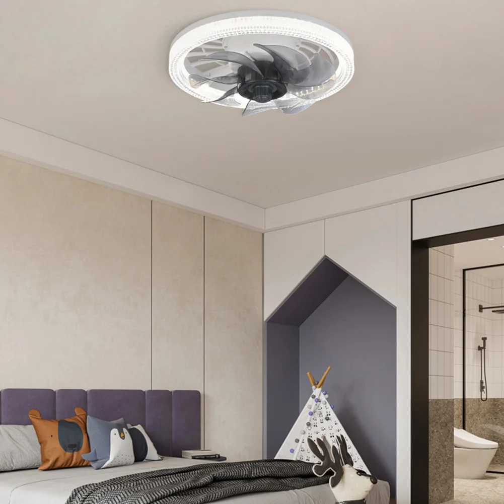 Silent Electric Fan with Light with Converter Extender Ceiling Fan Light 4 Speeds AC 85V-265V for Living Room Study Room Kitchen 3