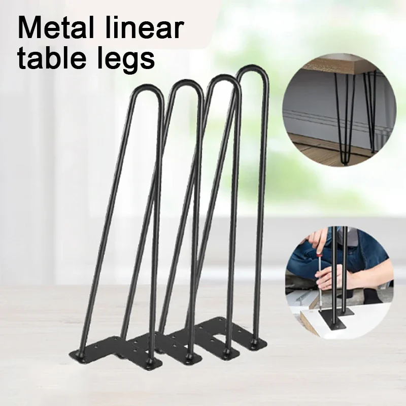 4-34inch-hairpin-table-legs4pcs-heavy-duty-coffee-desk-legs-2-rod-black-iron-metal-folding-support-furniture-legs