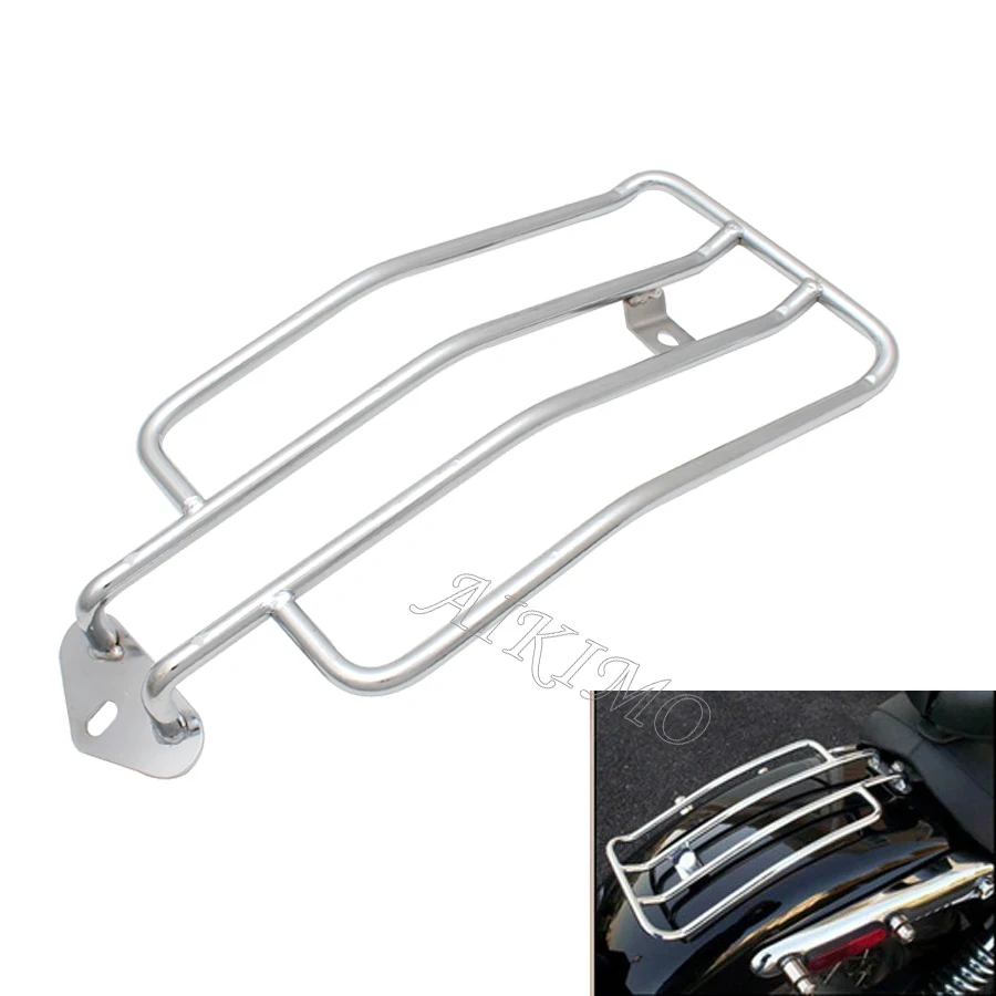 

Motorcycle Luggage Carrier Support Shelf Frame Rack With Stock Chrome Steel Painted Solo Seat Fit For Harley Sportster XL 85-03