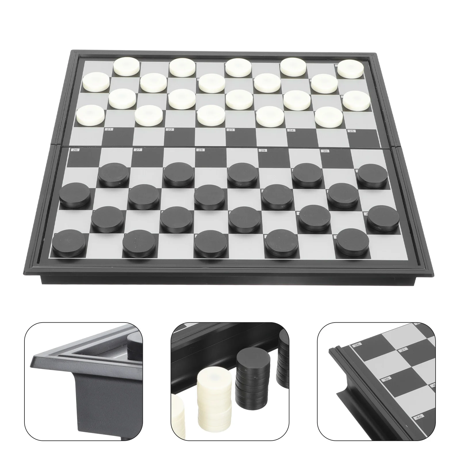 Mini Toys International Checkers Folding Mini Toys Magnetic Mini Toys Board Game Training 1 set foldable magnetic tactic board soccer coaching coachs tactical board football game football training tactics clipboard