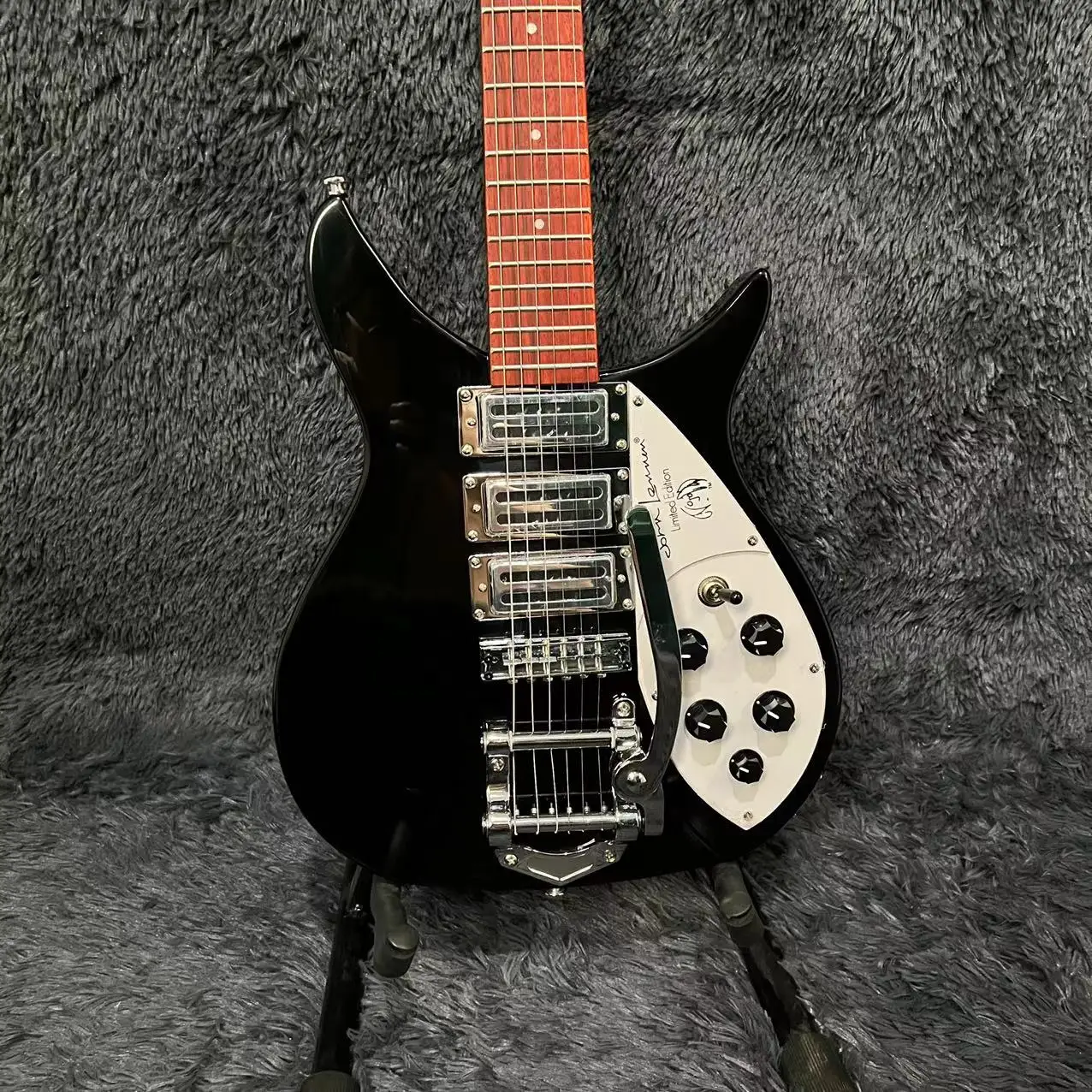 Chitarra Elettrica Rickenbacker 325, Corpo Semi Cavo, Colore Nero, Ponte Del Sistema Tremolo, Guitarra A 6 Corde, Spedizione Gratuita
