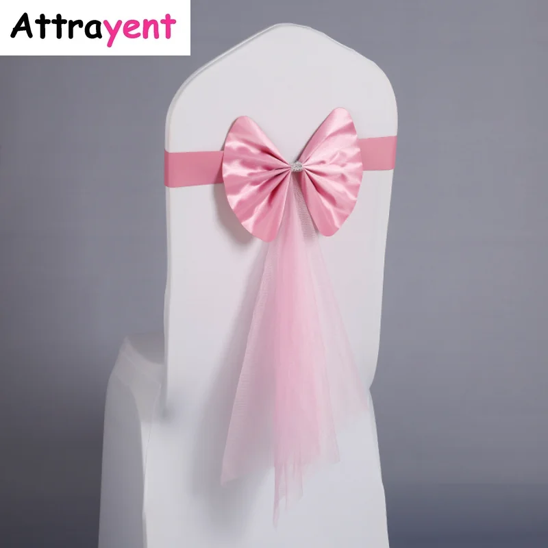 

10 шт., атласная задняя крышка для стула