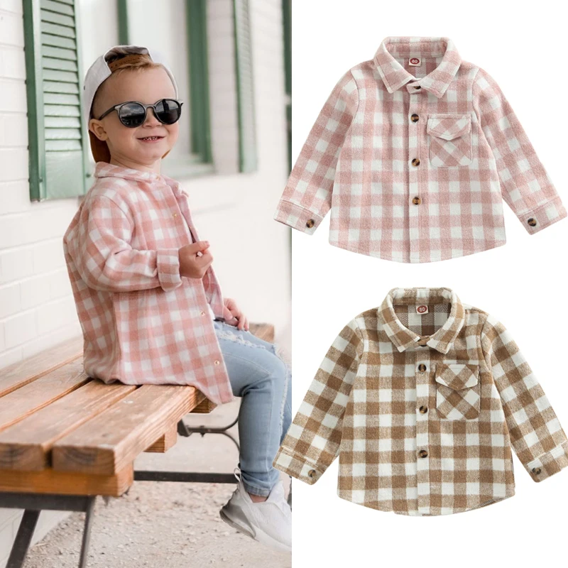 Kids Jackets Autumn Casual Plaid Long Sleeve