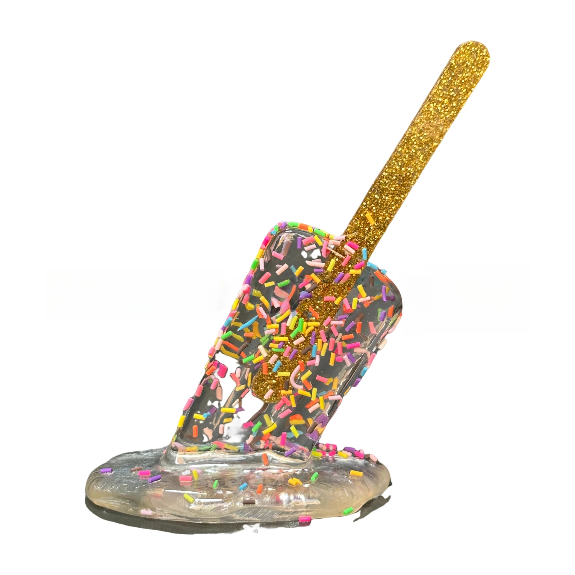 Transparent Melting Popsicle Sculpture Decoration Miniature Resin Craft Popsicles Ice Cream Accessories home desk Decor