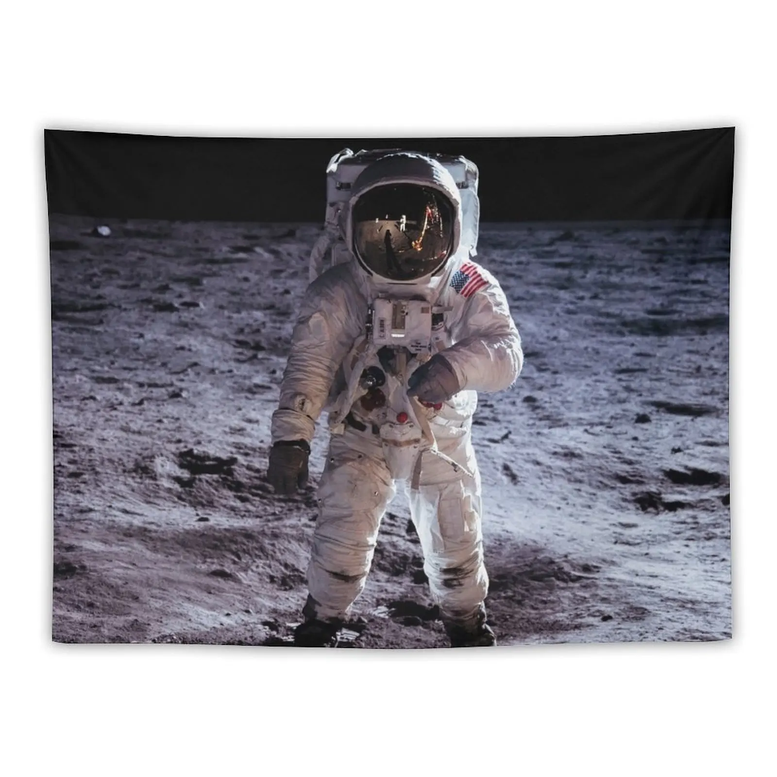 

Buzz Aldrin walking on the moon Tapestry Cute Room Things Decorative Wall Murals Wall Art Room Decore Aesthetic Tapestry