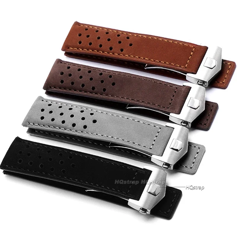 Elegant Frosted Cowhide Leather Wristband - Universal 20/22mm Watch Strap Accessory