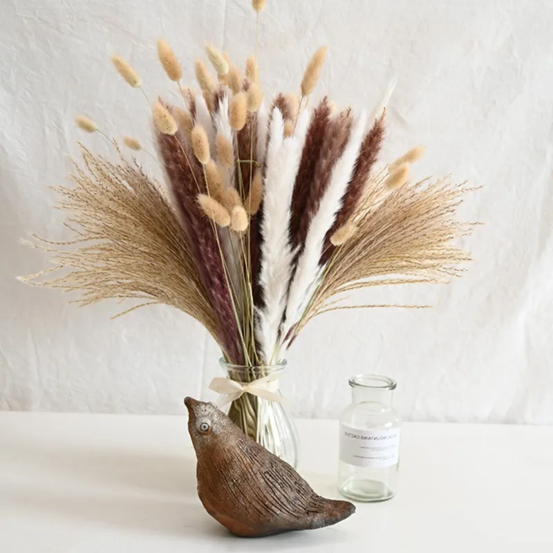 

50Pcs/Lot Bouquet Christmas Decorations Immortal Dried Flower Sztuczne Kwiaty Small Pampas Grass Jarrones For Home Decor