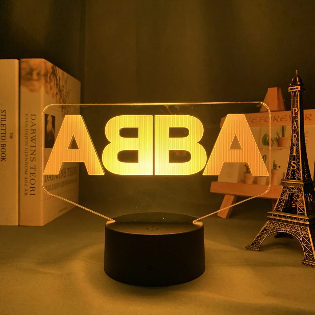 3d Lamp ABBA for Fans Bedroom Decoration Lighting Birthday Gift Battery Powered Color Changing Led Night Light ABBA night stand lamps Night Lights