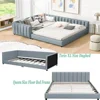 Queen Size Upholstered Platform Bed Frame Set Wood Bedroom Furniture Sofa Daybed Adults Kids with No Box Spring Needed Rustic 5