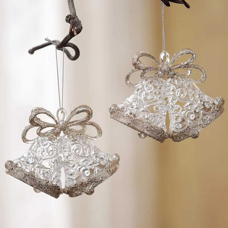 Christmas Pendant Acrylic Bell Pumpkin Carriage Carousel Ballet Dancer Christmas Decoration Hanging Pendant Holiday Decor