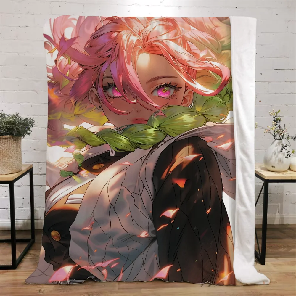 Demon Slayer-Kanroji Mitsuri Luxury Throw Blanket Sofa Winter Interior for Home Bed Blankets & Throws Microfiber Bedding Knee & 3