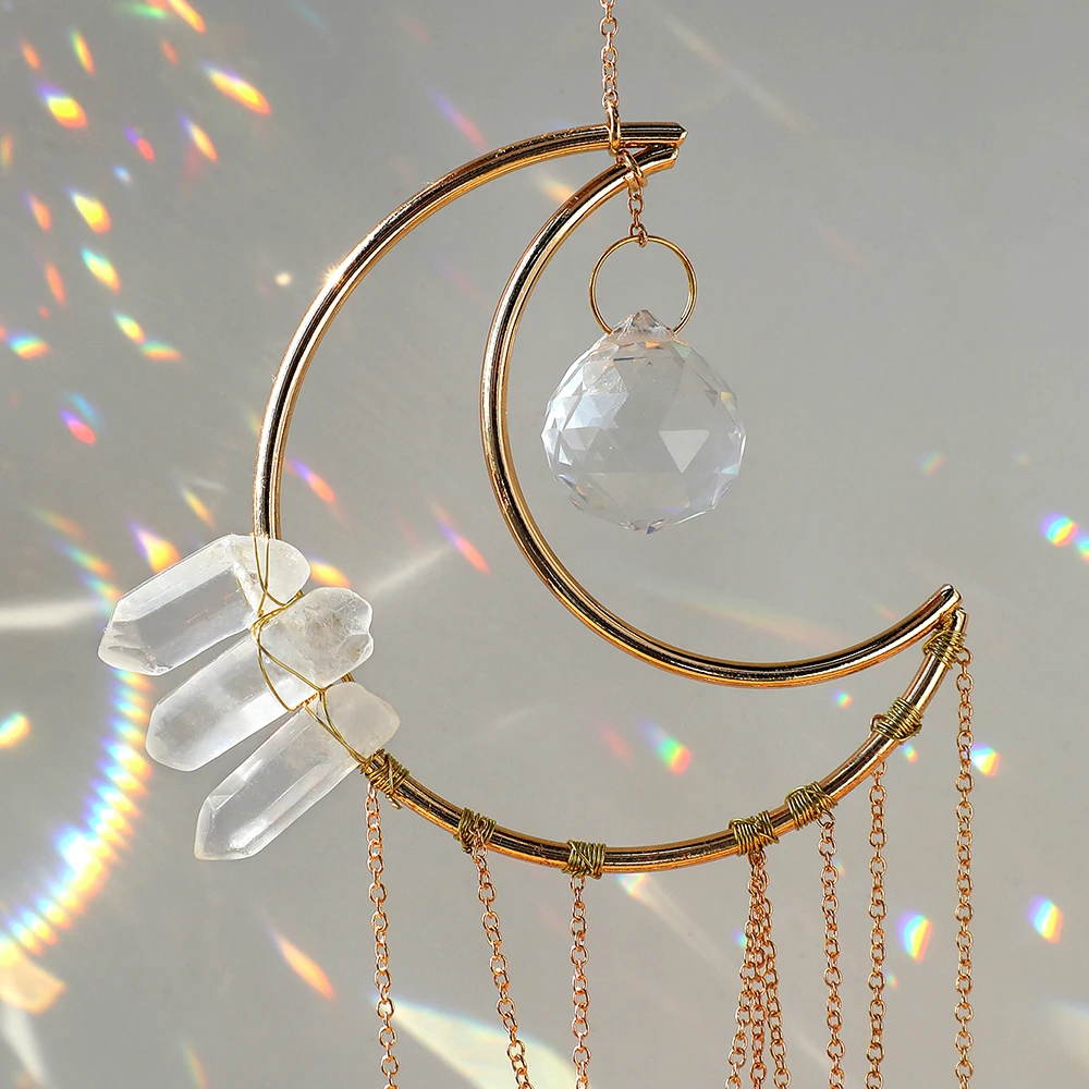 Sun Catcher Sun Catchers Crystal Pendant Sun Catcher Rainbow Prism Moon Crystal Stained Glass