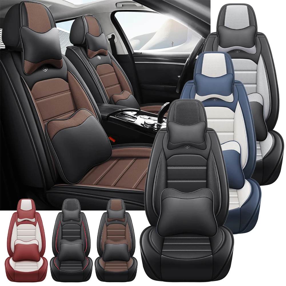 

Universal Car Neck Pillow PU Outer Cover Support Neck Protector Seat Pillow Auto Headrest For VW Bmw Tesla Benz Mitsubishi