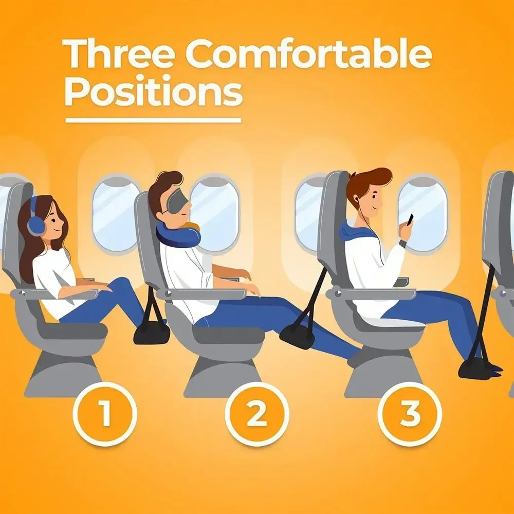 Travel Rest Hanging Footstool with Adjustable Straps Multifunctional Portable Hammock thumbnail 3