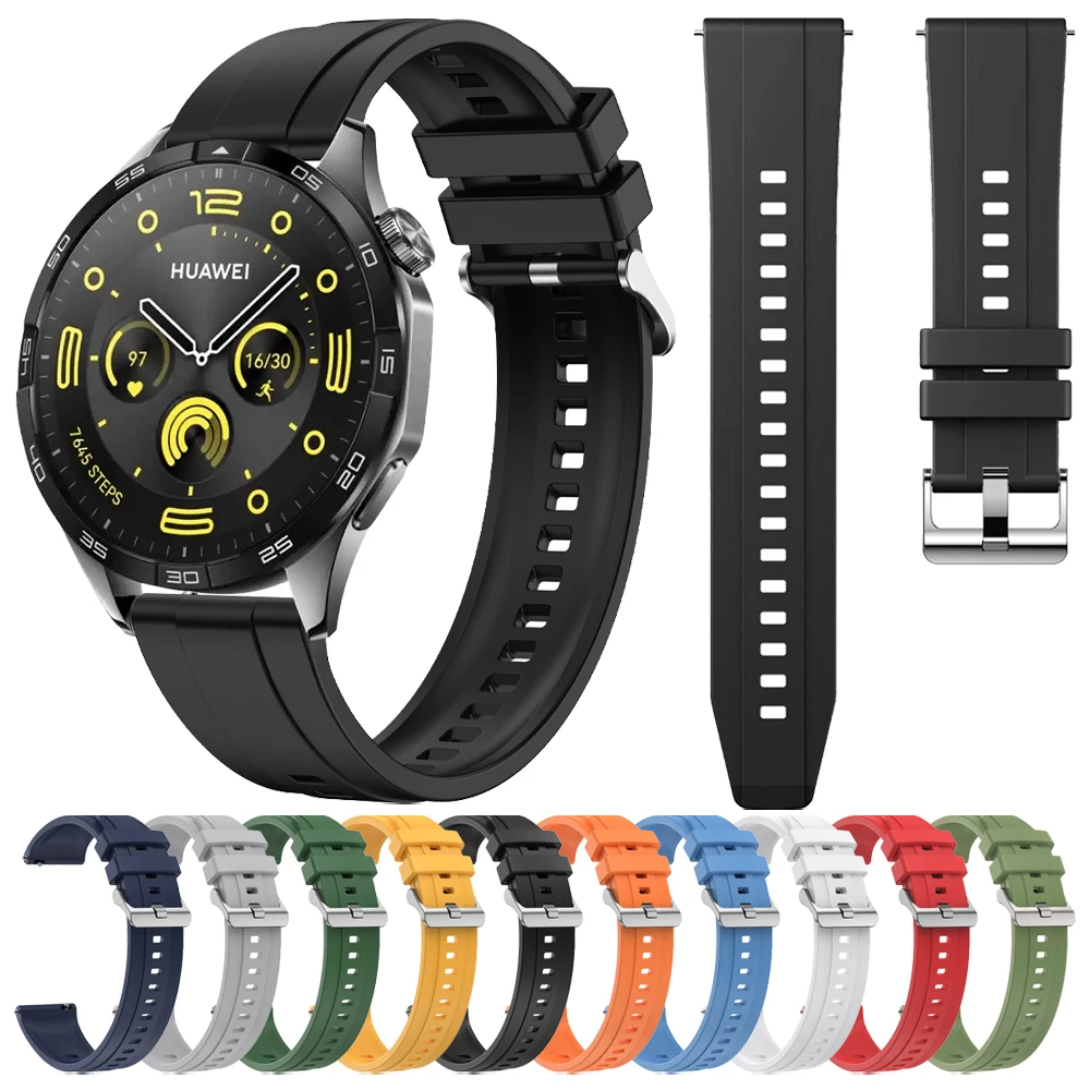 

22mm Silicone Strap For HUAWEI WATCH GT 4 46mm Band For HUAWEI WATCH 4 3 Pro/Ultimate/GT Runner Replacement Watchband Bracelet